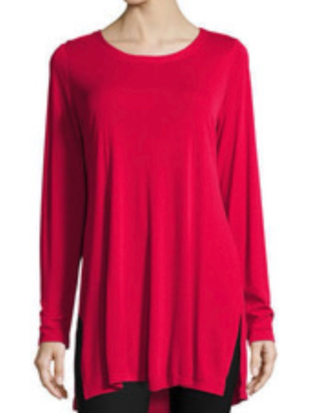 NWOT Eileen Fisher Women’s Long-Sleeve Red Tunic Top Silk size 2X